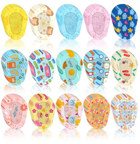 sdroceRyaM 90 toppe adesive per occhi per bambini, 15 stili, per bambini, blocco della luce, non tessuto, per bambini