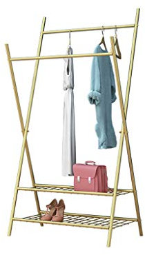 Kleiderstange aus Metall, schwer zusammenklappbar, für den Außenbereich, Steppdecken-Wäscheständer, modisches Damenbekleidungsgeschäft, Barren, Regal, Eingang, doppeltes Schuhregal/C/160 x 120 cm