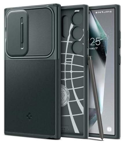 Spigen Optik Armor [Camera Protection] Case Compatible with Samsung Galaxy S24 Ultra - Abyss Green
