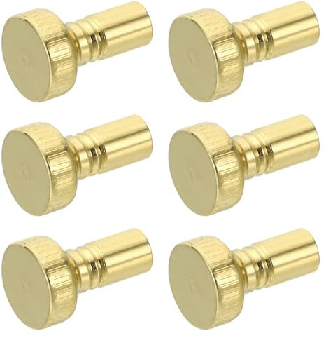 sourcing map Pomo de repuesto para interruptor de lámpara, color dorado, metal, encendido/apagado, tamaño estándar, repuesto para accesorios de luz y ventilador, paquete de 6