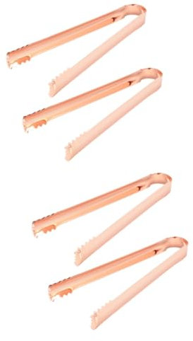 Garneck 4pcs Serving Tongs Ice Tongs for Bar Stainless Steel Kitchen Accessory Bread Clip Multi-Purpose for Sugar Candy Cheese
