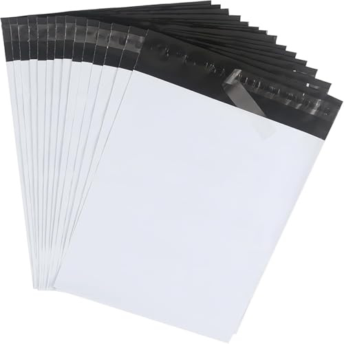 HVDHYY Buste per Spedizione in Plastica Grande, 40cm*60cm Busta Imballaggio per Spedizione Nuovo Materiale, Impermeabili et Manomissione per Abbigliamento, Articoli Ingombranti(Bianco10pcs)