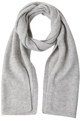 NUOHEMULE 100% Kaschmir Schal für Damen, Traumhaft weicher Strickschal Winter in Geschenkbox, Geschenkideen für Frauen Winter, Hellgrau, 59 * 10.2