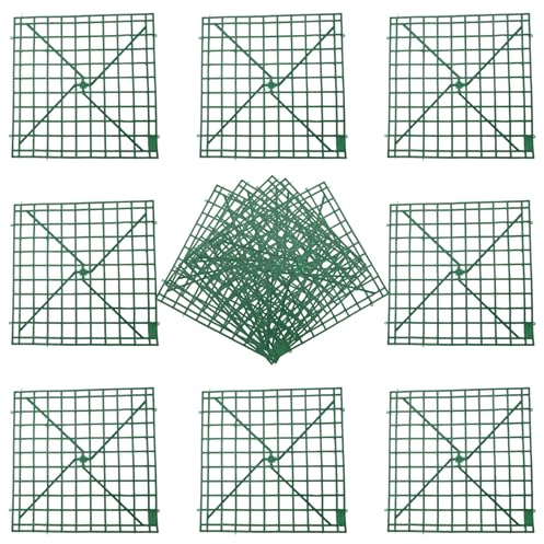MDEOOSKY 20Pcs Artificial Lattice Board 10 * 10 Inches Artificial Flower Grid Panels with Plastic Fence Frames for Wedding Decoration, Birthdays, Christmas, Family Backdrops Displays