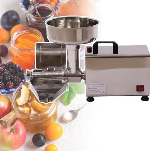 HCAUYNN 370 W Elektrische Tomatensiebmaschine, EinfüLlschacht Mit Einstellbarem Winkel, 9-Zoll-Durchmesser, GroßEr EinfüLltrichter, Zum Einmachen Von TomatenpüRees Und SoßEn,110V