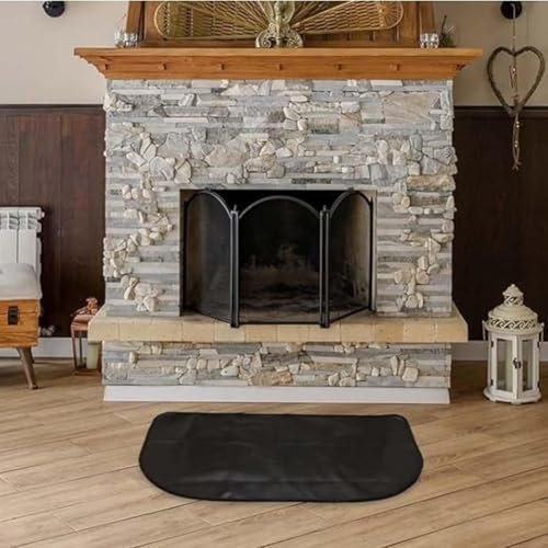 Tapis de cheminée ignifuge, tapis en fibre de verre pour cheminée/cheminée, tapis de protection pour cheminée, poêle, 102 x 50 cm