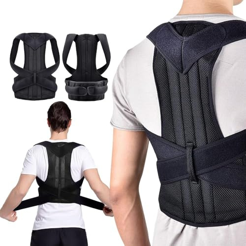 TTPSRY Correttore Posturale Ergonomico Traspirante Supporto Schiena Lombare Raddrizzaspalle Tutore Colonna Vertebrale Regolabile Fascia Postura Xl