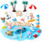 Camptrip 33 unidades de micropaisajes de playa en miniatura, decoración de playa, minitumbona, silla de playa, sombrilla, pequeña palmera, animales marinos, decoración para bricolaje, jardín