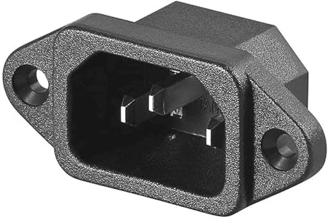 HeyNana - Connettore di alimentazione CA maschio nero per telaio pannello. Connettore 250 V, 10 A, IEC-320 C14