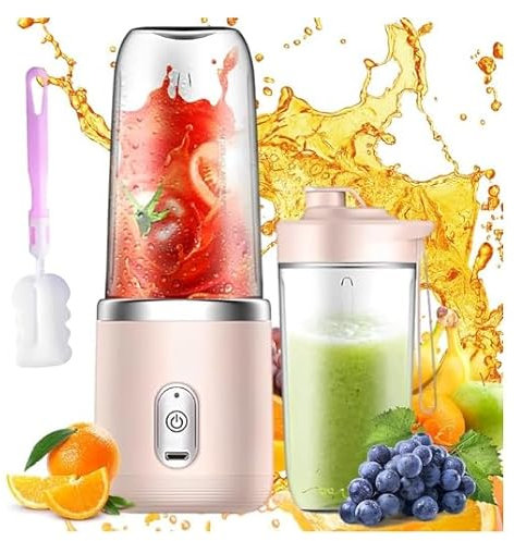 Tragbarer Mixer für Smoothies und Shakes, Smoothie Maker to Go Mini Standmixer Mit 6 Klingen, Portable Blender, USB-Laden Standmixer Klein, Mini Smoothie Mixer Für Milchshakes, Säfte, Smoothies