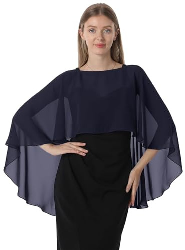 GIBZ Scialle Coprispalle Donna Elegante Chiffon Stola | Mantellina Estivo, Sciarpe Poncho per Sposa Matrimonio Cerimonia Festa