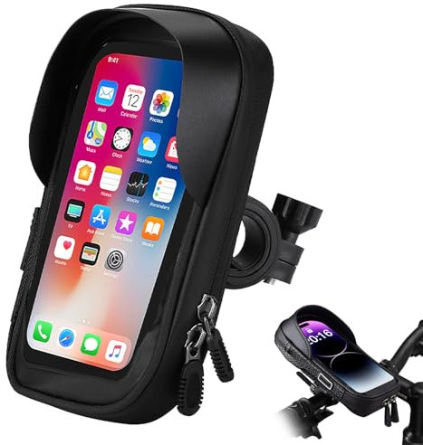 Support Telephone Velo Etanche, Porte Telephone Velo Support Telephone Moto Etanche, Porte Téléphone Vélo Rotation 360°, Sacoche Vélo Guidon Cadre avec Ecran Tactile, pour Téléphone Jusqu'à 7,0