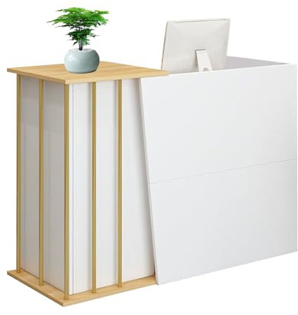 Kassentheke Einzelhandel, Empfangstheke Schmal, Verkaufstresen Vintage, Kleine Rezeptionstheken mit Abschließbaren Schubladen, Kassentisch Bürotheke für Firmenhallen Salon(Size:120 cm,Color:b)
