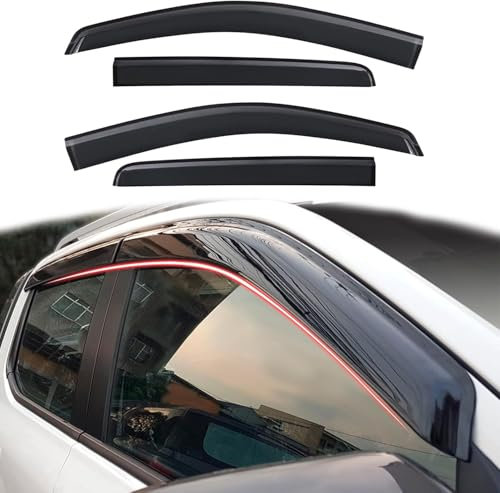 Auto Autofenster Windabweiser für Ford Ranger 4X4 Doppia Cabina XL XLT Raptor Wildtrak Limited Tremor Platinum, Seitenscheibenabweiser Türvisier Wetterschutz Sonne Regenschutz Windabweiser