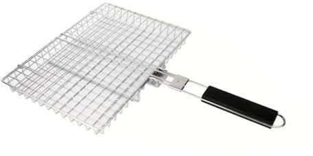 Cesta de parrilla de metal extra grande de 32 cm para barbacoa, fiestas, rejillas de cocción resistentes al calor, adecuadas para carne, camarones, verduras, parrillas de acero inoxidable