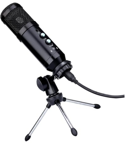 SHINEOFI 1 Set Microfono Condensatore USB Professionale per Streaming e Videoconferenze con e Riduzione Rumore per Karaoke Canto e