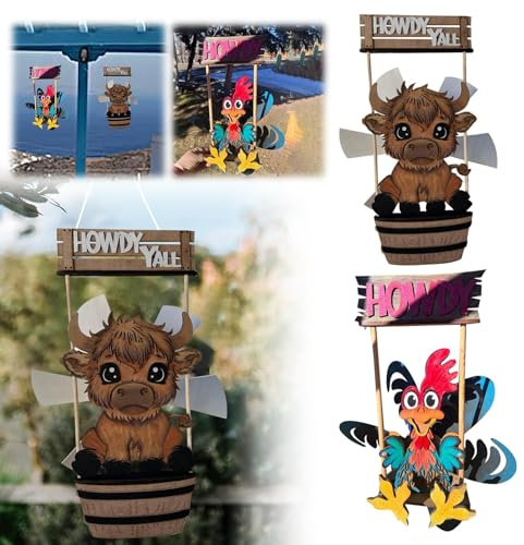 Delightful Animal Windmill Decorative Garden Feature Courtyard Ornament for Outdoor Spaces and Garden Décor (A, 45X25CM)