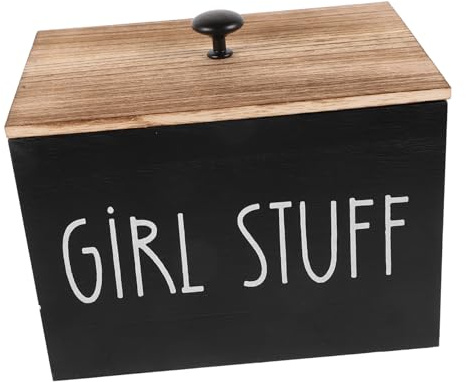 VILLFUL Caja de Almacenamiento de Madera con Tapa para Algodón Organizador Resistente para Bastoncillos Bolas y Discos de Algodón Compacto y Versátil para Baño y Lavandería