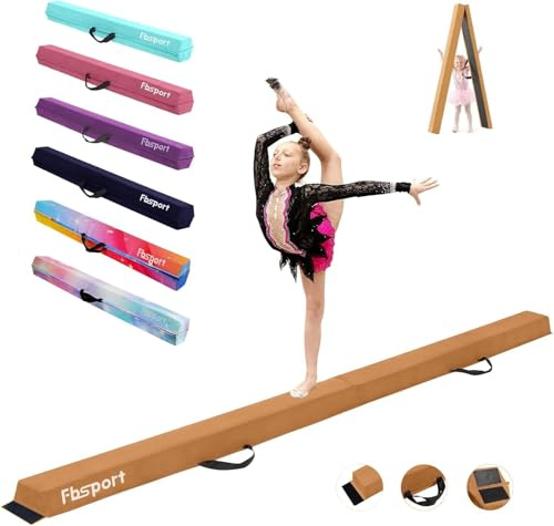 barra de equilibrio gimnasia, 240/ 270/300cm Viga de Equilibrio Plegable, Viga de Equilibrio de Gimnasia, Viga de Equilibrio de Capa Flocada, Equipo para Niños, barra plegable de equilibrio gimnasia