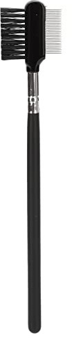 Peine de pestañas de acero inoxidable, cepillo para cejas, dientes finos de doble cara, diseño ergonómico para pestañas y cejas perfectamente cuidadas, herramienta de maquillaje