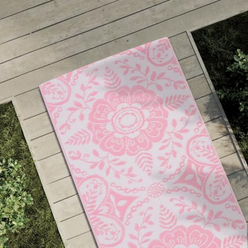 Generico Tappeto da Esterno ARAKIL Rosa 80x250 cm PP,Prato e Giardino,Vita all'aperto,Plaid da picnic-317036