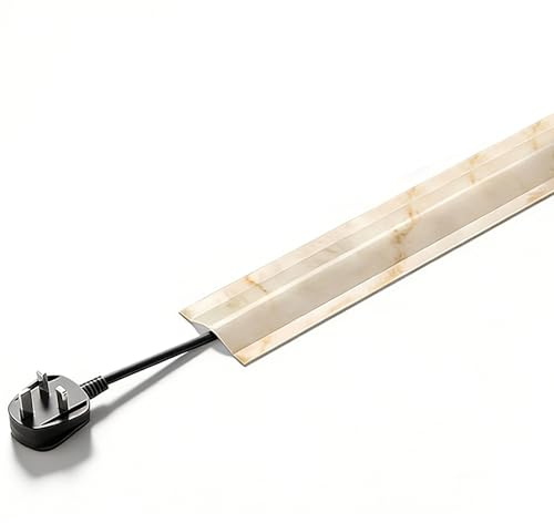 Passacavi Pavimento da 100 cm, Canalina Passacavi Calpestabile Adesivo, Passacavo a Pavimento per Uffici/Palestre/Casa, Prevenire Inciampi(Beige)