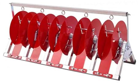 Distributore di Cavi Rosso, portabobina Pieghevole, boccola in Acciaio Inox, Adatto per Cavi Fino a 6 mm, Soluzione a 5 Bobine.