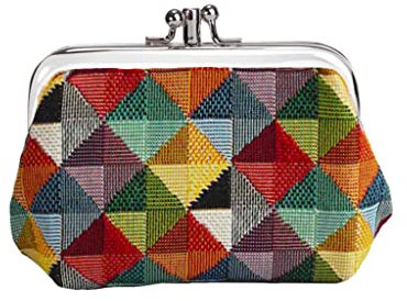 Signare Tapisserie Kleingeldbörse, Geldbörse Mini, Münzen Taschen, Münzbeutel, Münzbörse Bunte Geometrie