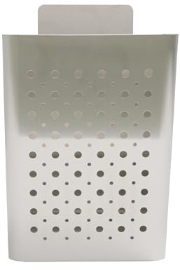 Amig - Cesta de Publicidad con Rejilla Frontal - Buzón Exterior para Propaganda - Para Paredes o Muros Exteriores de Portales o Entradas - Acero Inoxidable - Plateado - 22 x 36 x 19 cm