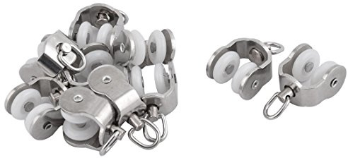 sourcing map 10stk. Gardinenröllchen Metall Vorhang Gardine 0,9 Inch Länge | Schiene Rolle Laufrolle Gleiten