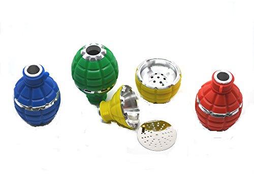 Cazoleta de aluminio forrado de goma, con rejilla para sustituir al papel de aluminio y cubre viento del mismo color, todo en forma muy original y universal para todas las cachimbas. (Azul)