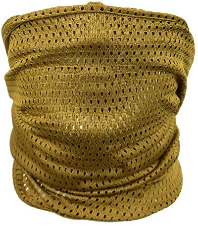 QMFIVE Tactical Camouflage Scarf, Men and Women Multi-purpose Military Headband Style Head Wrap Face Mesh Neckerchief for Combat,Hunting,Climbing,Hiking,Cycling Outdoor activity (A-TAN)