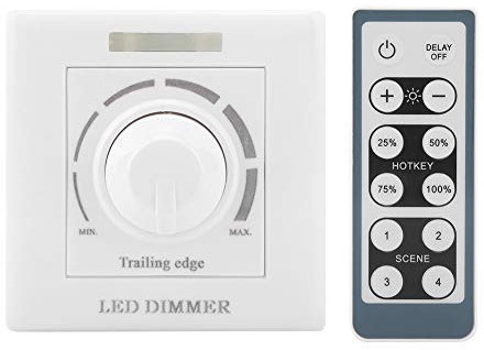 Dimmerschalter für LED, LED-Licht Dimmschalter mit Fernbedienung, für LED bis 200W, 220V, Wandschalter