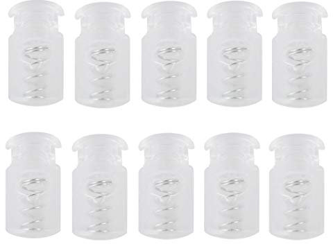 sourcing map Kordelstopper Kunststoffschnur Schlösser Einlochmontage Knebelverschluss Stopper Seilende für Kordelzug Klar 10 Stück