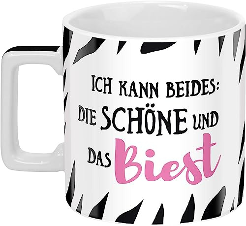 Sheepworld Tasse mit Spruch Biest | Wortheld-Tasse, Porzellan, 45 cl, Mehrfarbig, lustiger Sprüche-Becher | 46530
