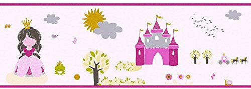 Mustertapete Tapeten mit Muster Tapete Kinderzimmer Bunt Pink Rosa Tapetenbordüre Bunt Pink Rosa 358531 | Jetzt Tapeten kaufen