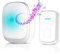 SHD Türklingel Funkklingel wireless Funk Klingel - 2in1 Türklingel Set mit optischem und akustischem Signal - kabellos Senioren, 100m Reichweite Plug In für die Steckdose