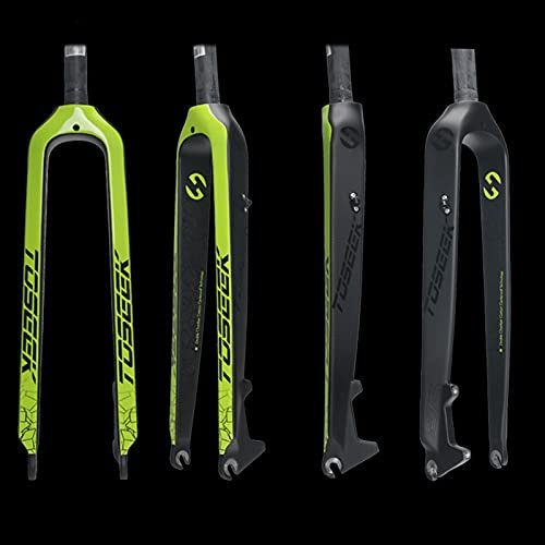 T800 Ultraleggera Full Fibra di Carbonio Forcella Anteriore per Bicicletta 26/27.5/29 MTB Mountain Bike Disc Freno Conico Forcella Anteriore Rigida Sostitutiva ​Forcella Anteriore,Green,29ER