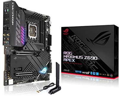 ASUS ROG Maximus Z690 Apex (WiFi 6E) LGA 1700 (Intel 12e génération) Carte mère de Jeu ATX (PCIe 5.0, DDR5, 24 Niveaux d'alimentation, DDR5, 5X M.2, PCIe 5.0 M.2, connecteur de Panneau Avant USB 3.2