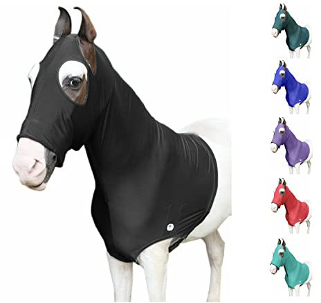 Majestic Ally Stretch lycra hästhuva med dragkedja (storlek M, svart)