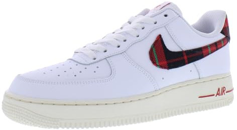 Nike Herren Air Force 1 '07 LV8, White University Red, 42.5 EU