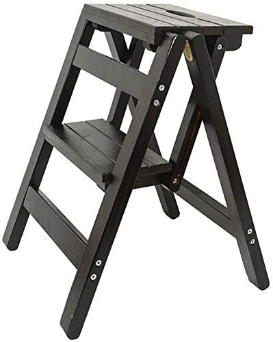XHALERY Scalette Pieghevoli Sgabello Libreria Gradini Multifunzionale Scala in Legno Sgabello Cucina Sedia da Ufficio