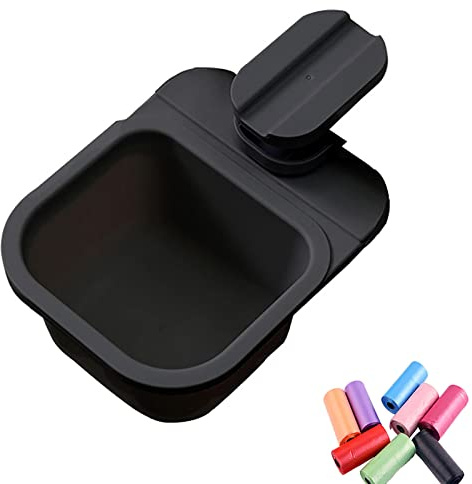 UpTuoLi Rotatable Clip-on Mini Garbage Can with 1 Trash Bag | Clipped Under Dinner Desk or Table Counter, Small Waste Basket, Tiny Trash Bin, Small Garbage Bin for Desktop