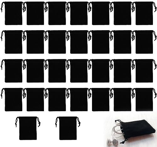 Sacchetti di Velluto con Cordoncino,Sacchetti in Velluto per Gioielli,Sacchetti Velluto,Velluto Coulisse Sacchetto Regalo Sacchetti,Velluto Borse Coulisse,Nero Sacchetti Gioielli con Coulisse,31pcs
