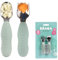 BEABA Set de 2 Cubiertos de Acero Inoxidable y Silicona, Cubiertos para Bebés, Cubiertos para Niños, A partir de 10 Meses, Forma Ergonómica, Mango Ergonómico, Cubiertos para Aprender, Verde Salvia