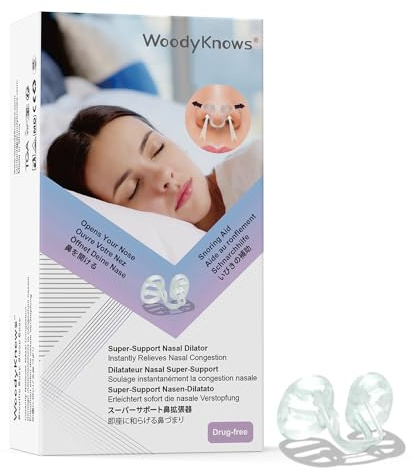 WoodyKnows Super-Support näsvidgare, förbättrar sömn och sportluftflöde, nästäppa och näsrelaterat snarkmedel (XS 4Pack)