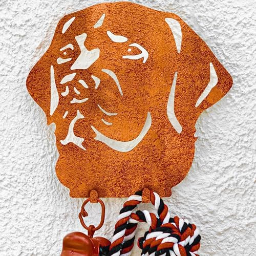 Labrador Dog Lead Hook Holder Retriever Pet Leash Coat Hanger Dog Accessories Collar Wall Storage Lover Owner Gift Puppy Birthday Present Portrait Ornament (Dog Lead Hook - Natural Oxidised)