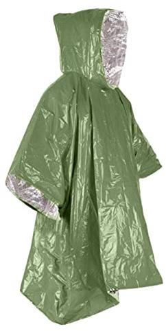 Renchey Poncho De Survie d'urgence, Poncho De Survie, Couverture De Survie Reutilisable, Couverture De Survie d'urgence en Film D'aluminium, pour Activités De Plein Air, Camping, Randonnée