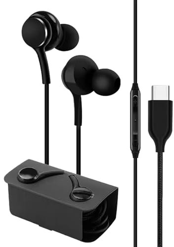 Cuffie di tipo C con cancellazione del rumore, auricolari di tipo C con Bass Surround, auricolari in-ear cablati con microfono | Cuffie USB di tipo C con microfono stereo con cancellazione del