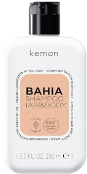 Kemon - Bahia Shampoo Doccia Dopo Sole Hair & Body, Ideale Dopo L'Esposizione Al Sole, Rimuove i Residui Di Prodotti Solari, Cloro E Salsedine, Idrata e Ammorbidisce Pelle E Capelli, 250 ml